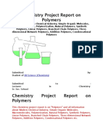 Chemistry Project Report On Polymers: Submitted By: Student of