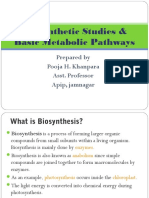 Biosynthetic Studies & Basic Metabolic Pathways: Prepared by Pooja H. Khanpara Asst. Professor Apip, Jamnagar