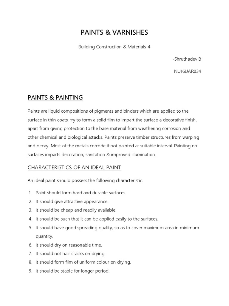 Report Paints & Varnishes PDF Varnish Resin