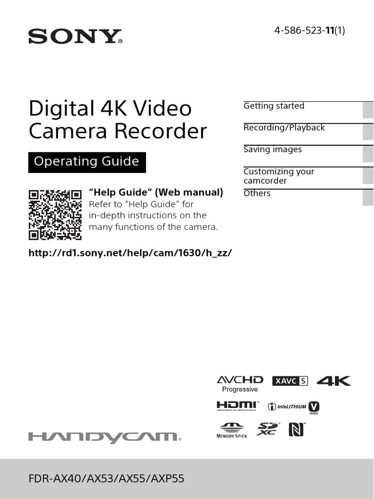 Manual Sony 4K AX53 PDF Ac Power Plugs And Sockets Mains