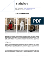 Martin Margiela: Press Release - Paris