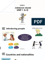Unit 1 A-D: Workbook Online