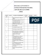 Karnataka Law Society'S Shri Vasantrao Potdar Polytechnic Tilakwadi, Belagavi 590006 Index