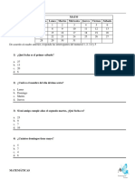 Evaluación Diagnóstica, Matemáticas