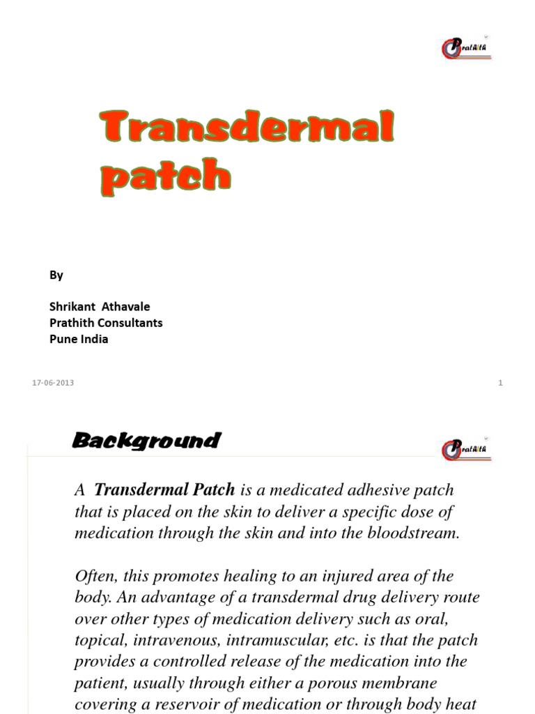 Transdermal Patch | PDF | Pharmacology | Medicine