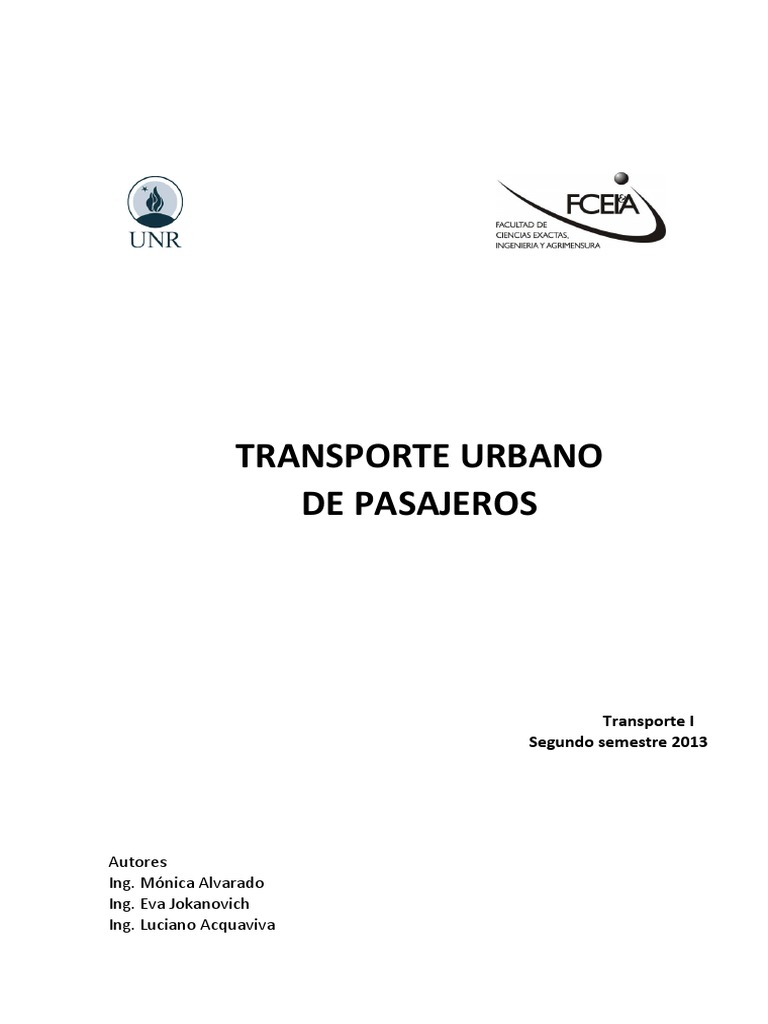 Transporte Urbano de Pasajeros | PDF | Tránsito rápido | Autobús