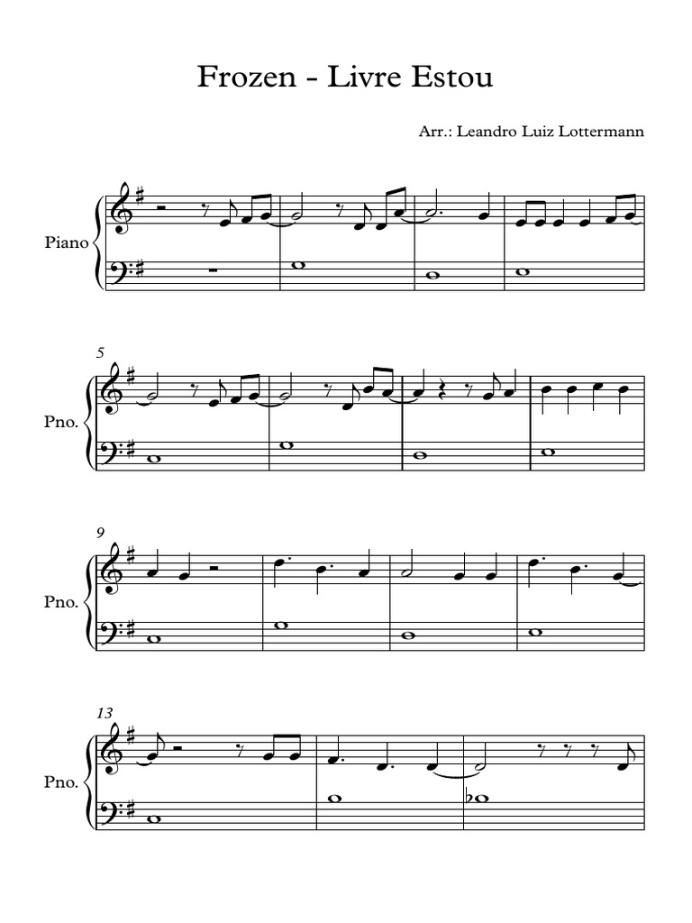 Livre Estou Frozen Partitura Completa PDF