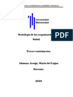 Sociología de Las Organizaciones de Salud. Tercer Cuatrimestre - 2do Envio - Araujo Maria Del Lujan.