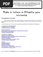 Lista Filosofia para Iniciantes