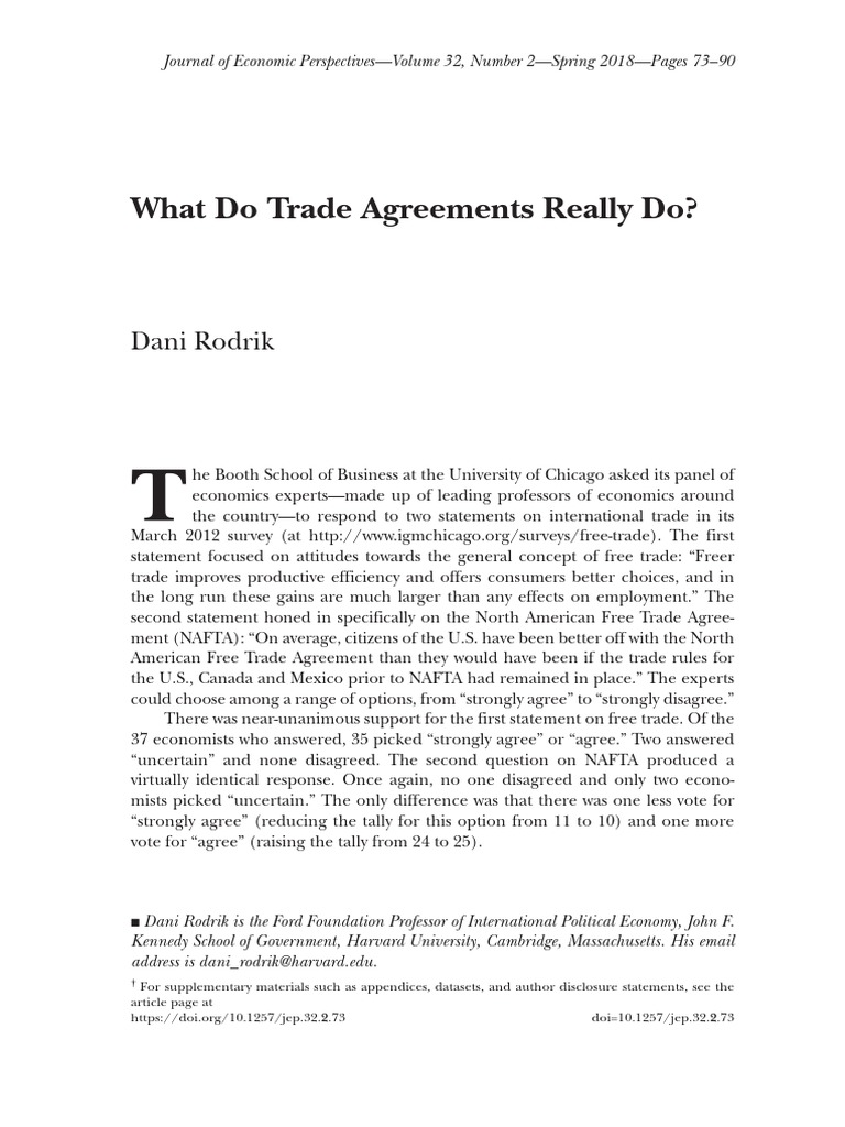 What Do Trade Agreements Really Do | PDF | Free Trade | North American ...