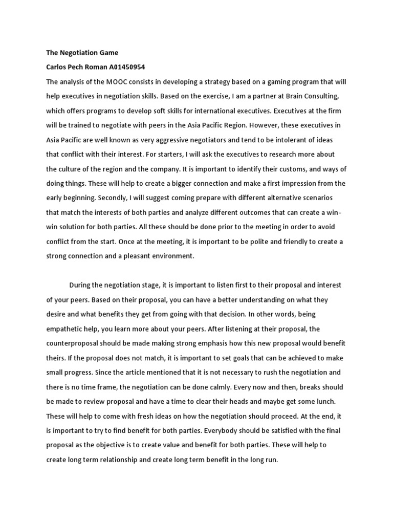 Executive Negotiation Strategies | PDF