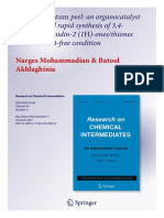 For Green and Rapid Synthesis of 3,4-Dihydropyrimidin-2 (1H) - Ones/thiones Under Solvent-Free Condition