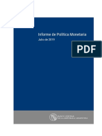 Informe de Política Monetaria Julio de 2019