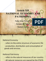 Article XII National Economy and Patrimony: Patty Mae Perpeňa Kareen Bonador Eunice Daulo