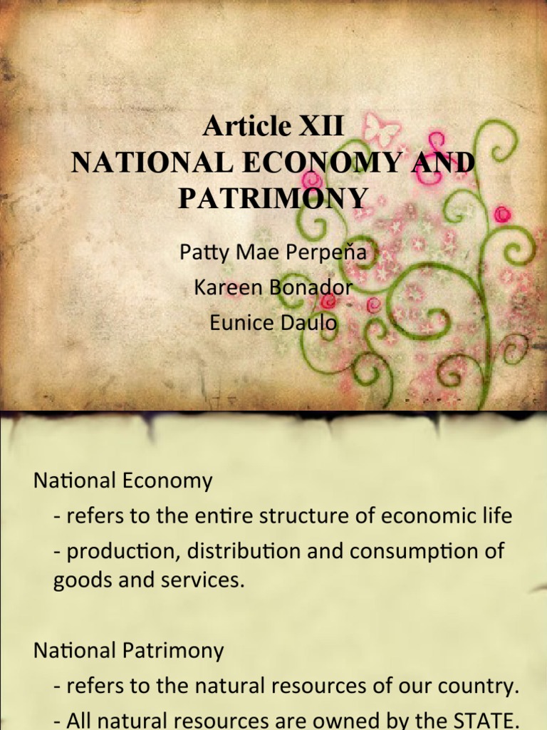 national economy and patrimony essay