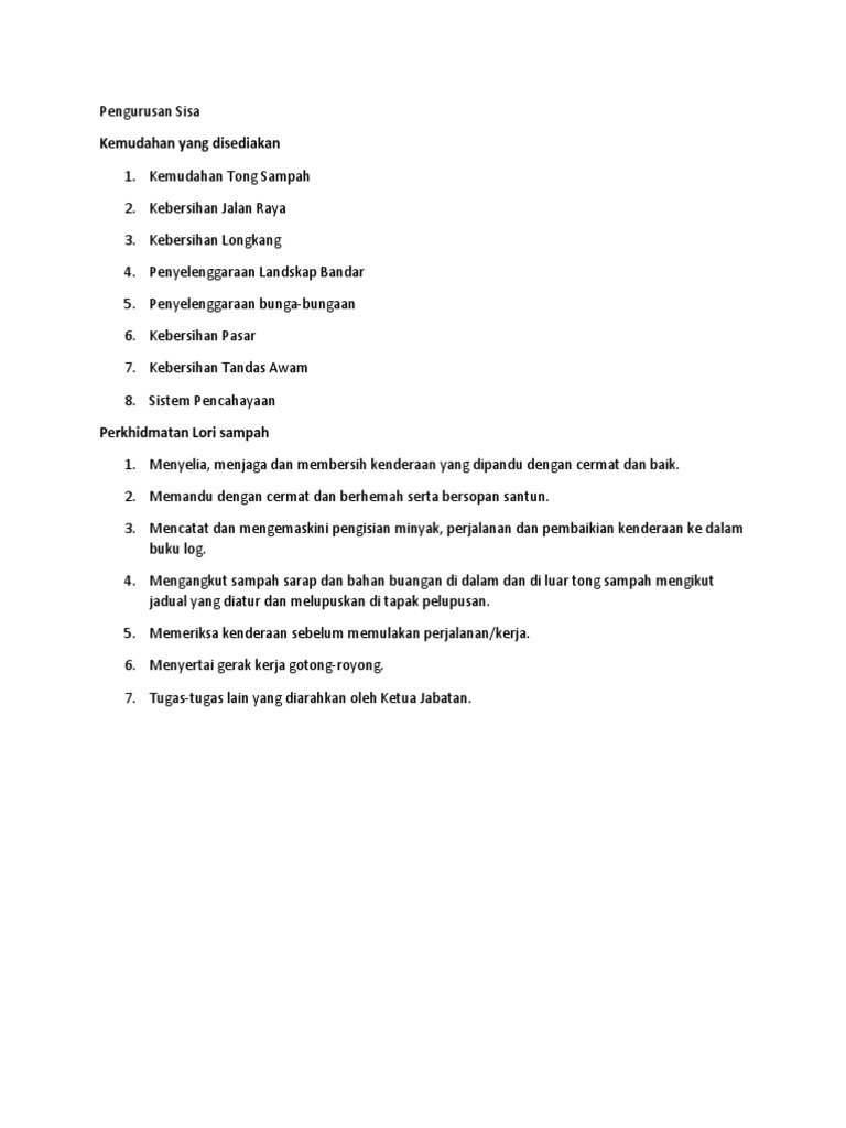 Pengurusan Sisa Domestik Pdf