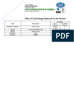 Report On Availability of Technology Relevant To The Strand: Schools Division Office of Isabela