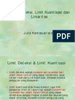 Limit Deteksi, Limit Kuantisasi Dan Liniaritas: Julia Kantasubrata