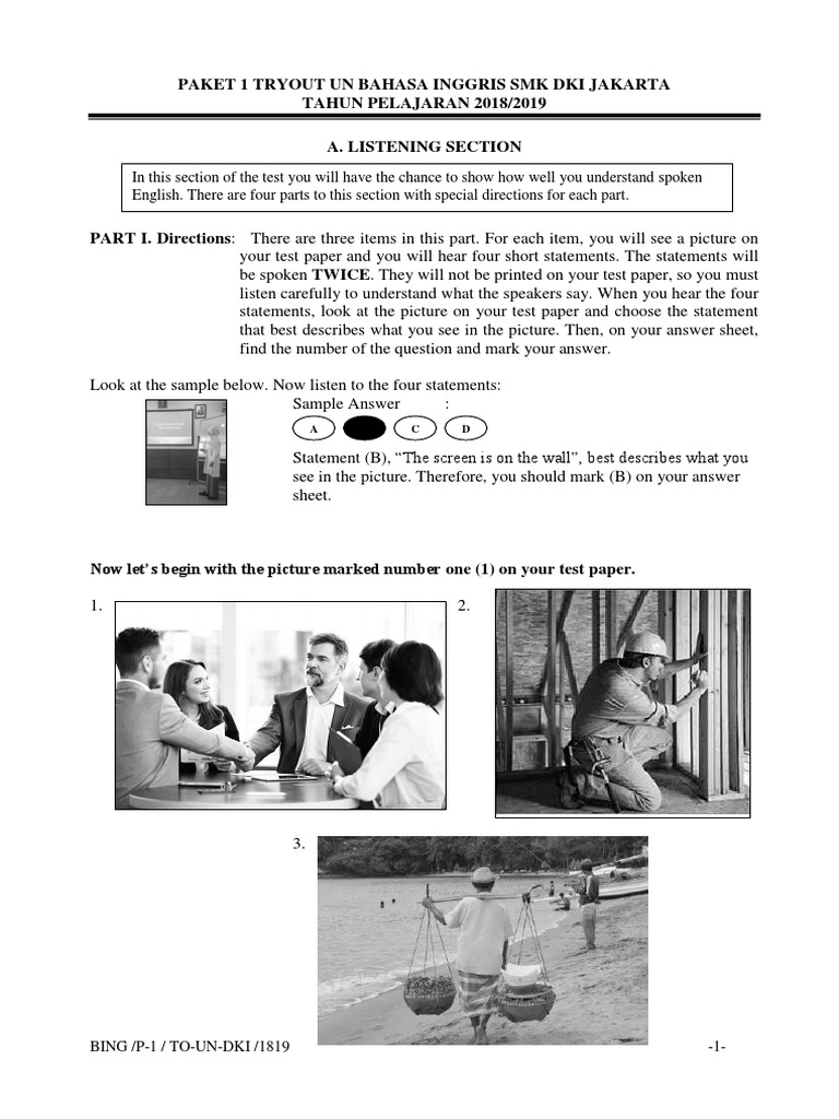 1 Soal To 1 Bhs Inggris Smk 1819 Rev1 Postage Stamp Entrepreneurship