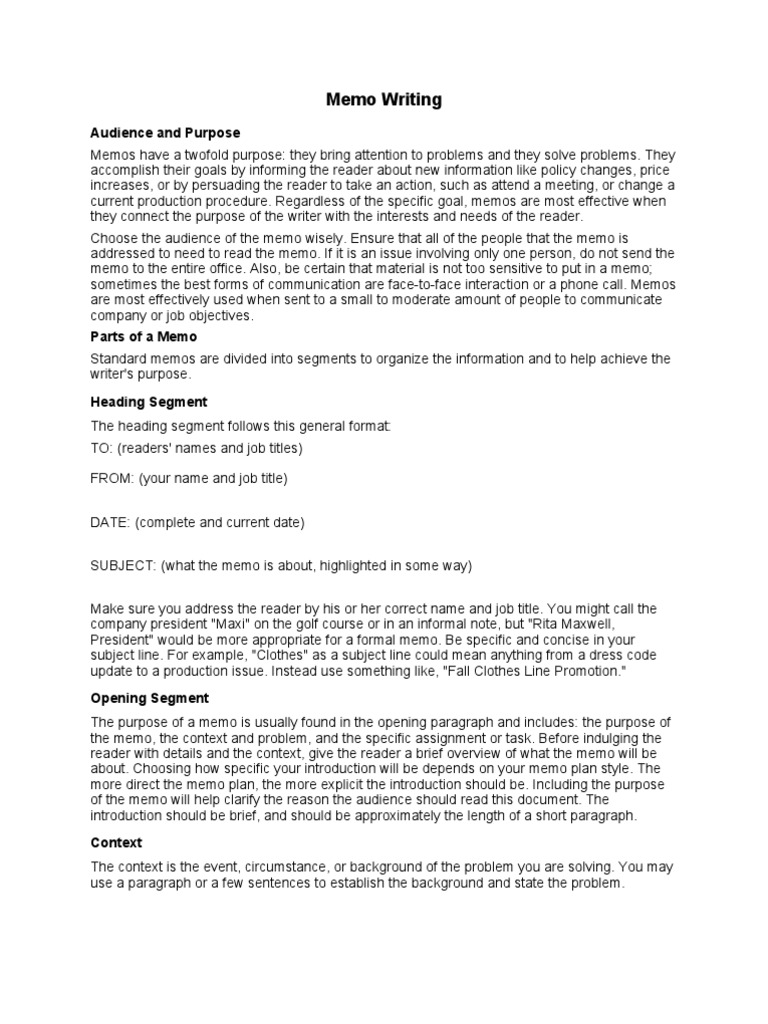 Memo writing topics for students picture