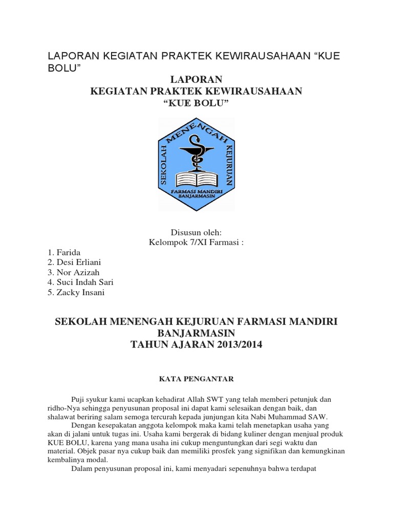 LAPORAN KEGIATAN PRAKTEK KEWIRAUSAHAAN docx