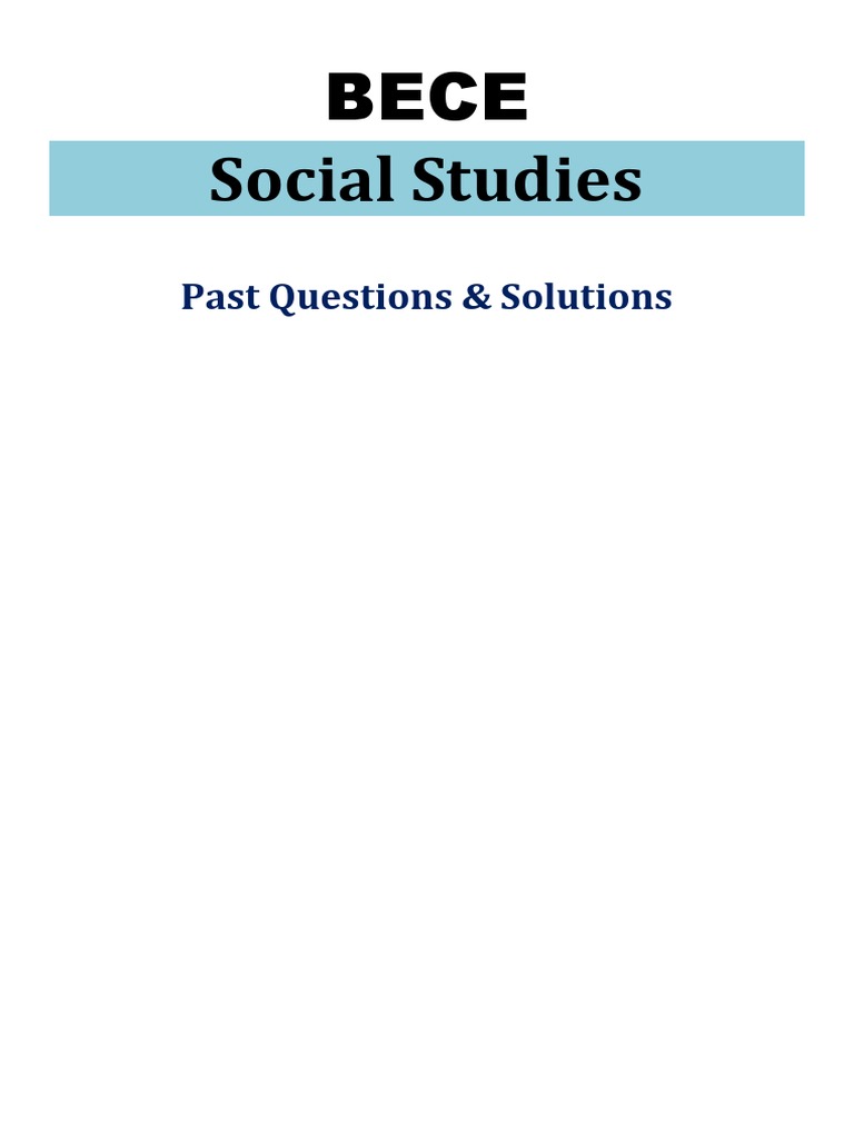 BECE Social Studies Past Questions 2014 PDF Ghana Rain