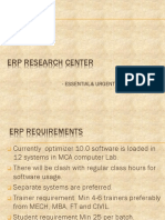 ERP Research Center ESSENTIAL REQUIREMENT