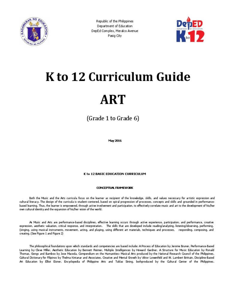 K to 12 Arts Curriculum Guide for Grades 1-6 | PDF | Printmaking ...