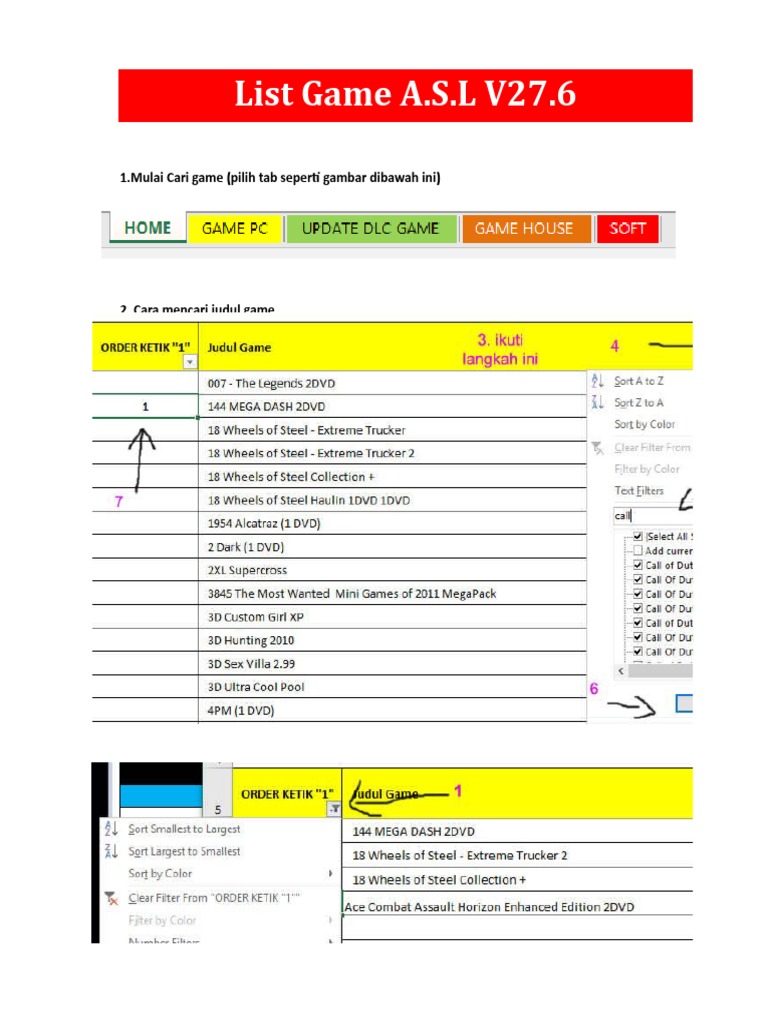 List Game Asl PDF Leisure Sports