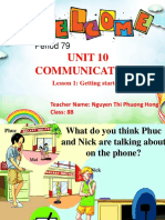 Unit 10 Communication Lesson 1 Getting Started