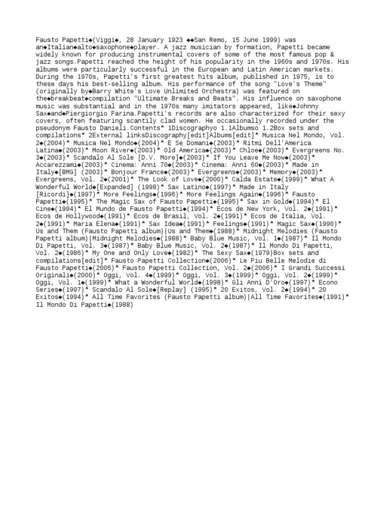 Fausto Papetti | PDF | Music Industry | Sound