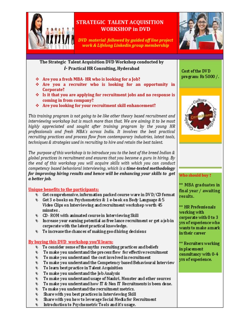 Strategic Talent Acquisition Workshop DVD | PDF | Recruitment | Business