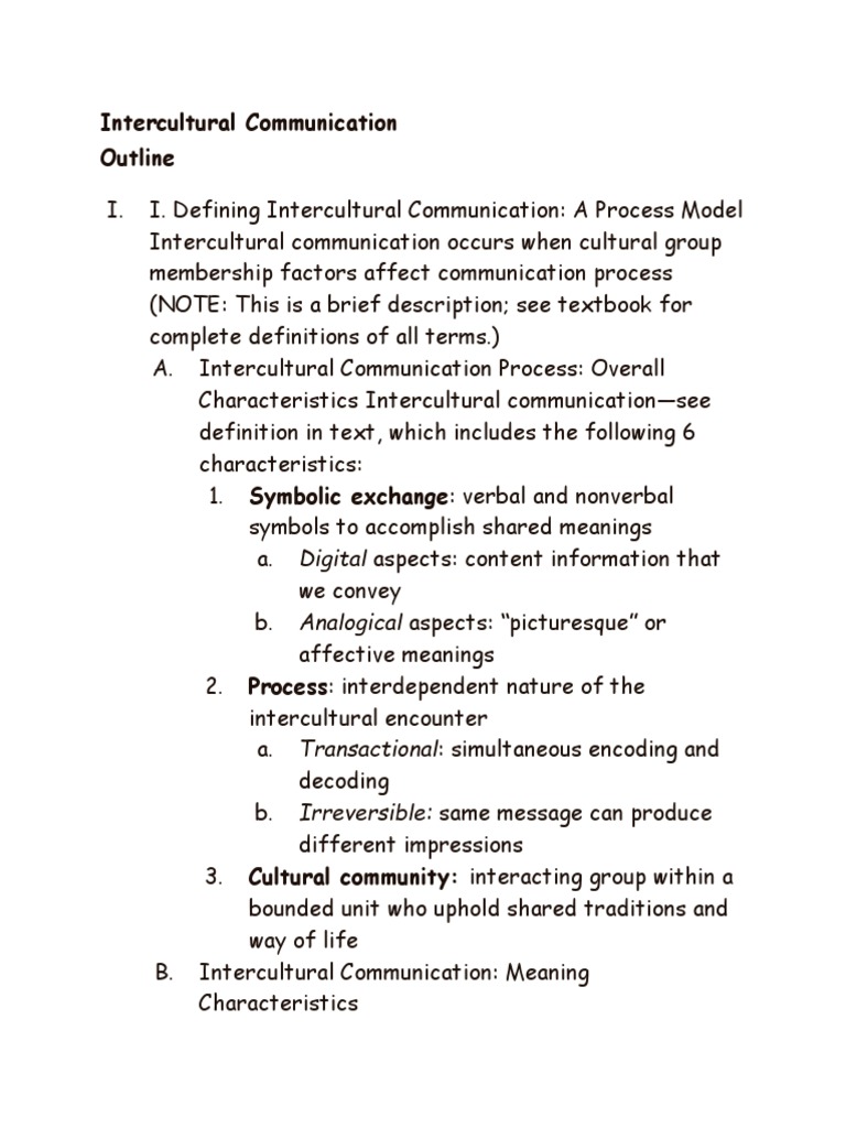 Intercultural Communication Process Model | PDF | Cross Cultural ...