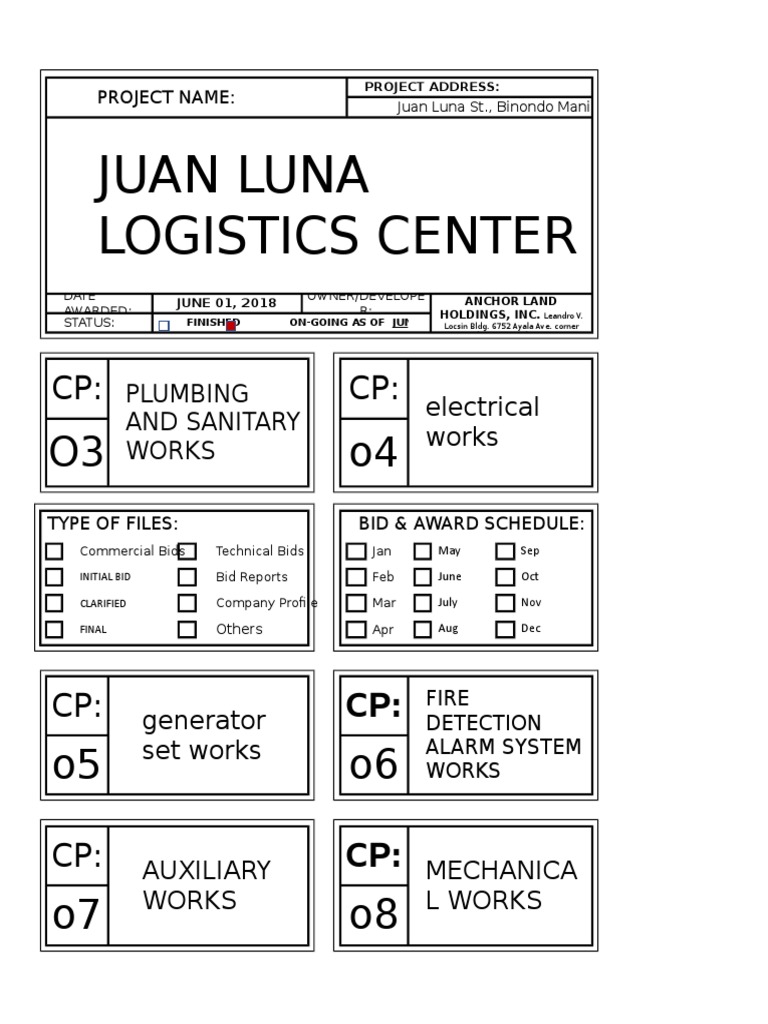 Juan Luna Logistics Center Project Details and Construction Package