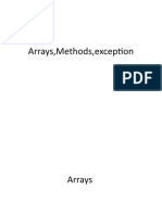 Arrays, Methods, Exception