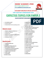 Expected Topics For Paper 2: Pathfinders' Academy, Pune