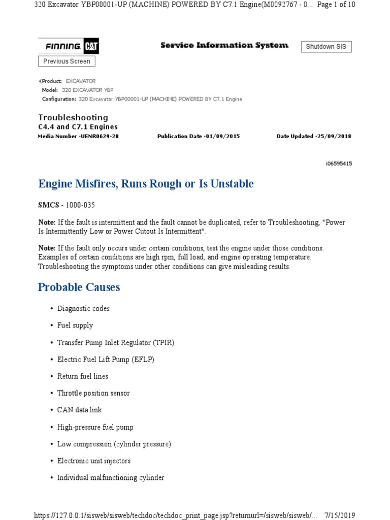 Engine Misfires, Runs Rough or Is Unstable Troubleshooting PDF