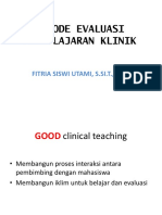 Metode Evaluasi Pembelajaran Klinik