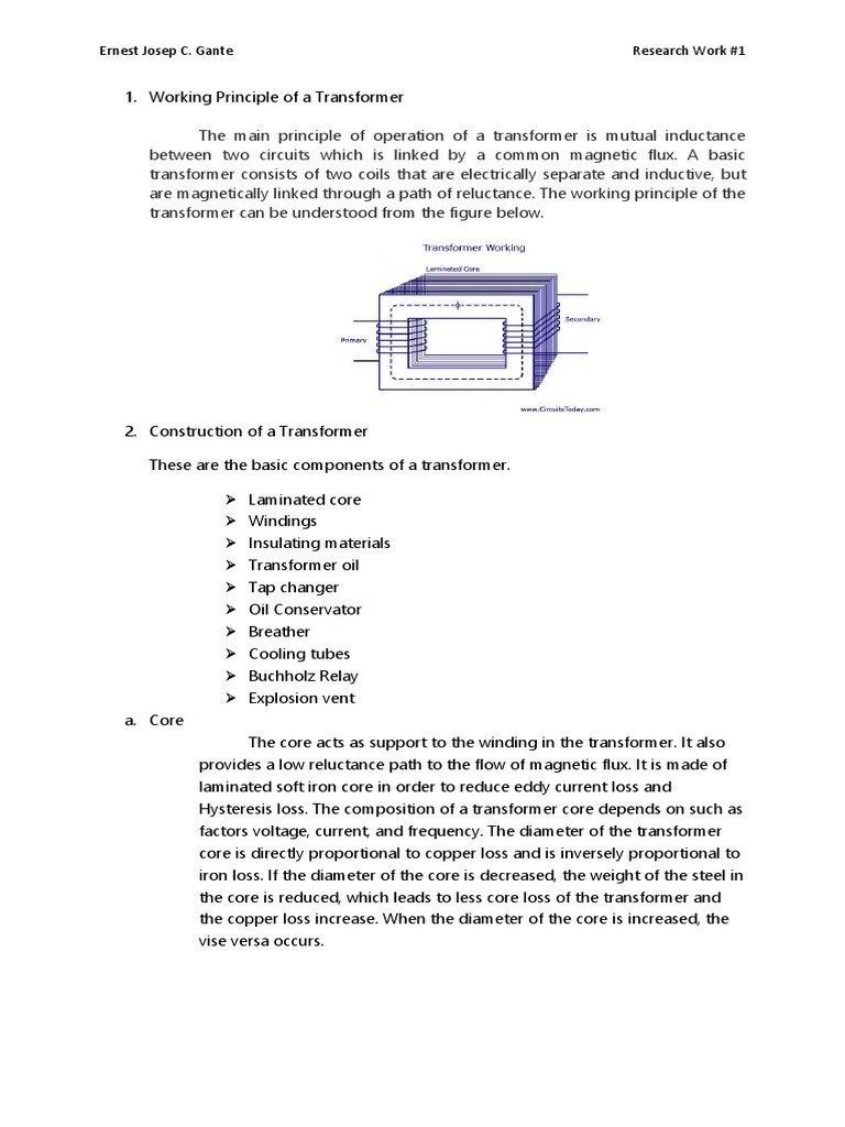 Transformer Working Principles Explained | PDF | Transformer | Electric ...