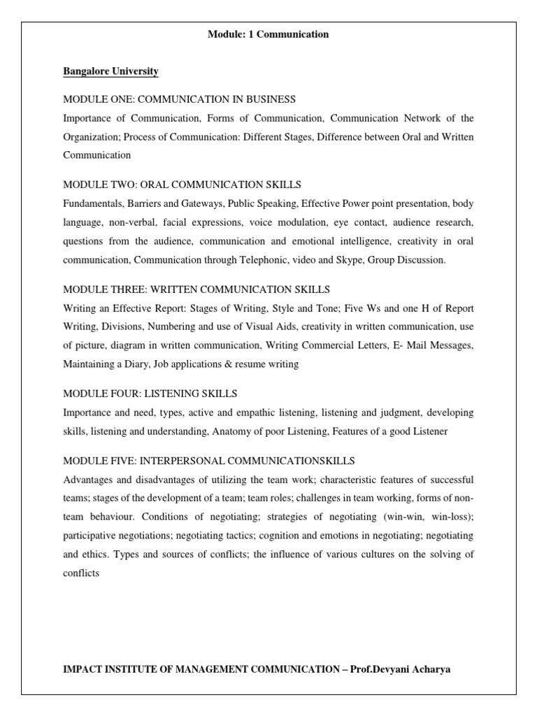 Business Communication Skills Training | PDF | Nonverbal Communication ...