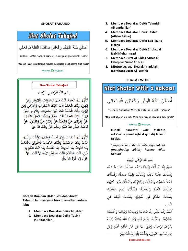 Sholat Tahajud Sholat Witir Pdf