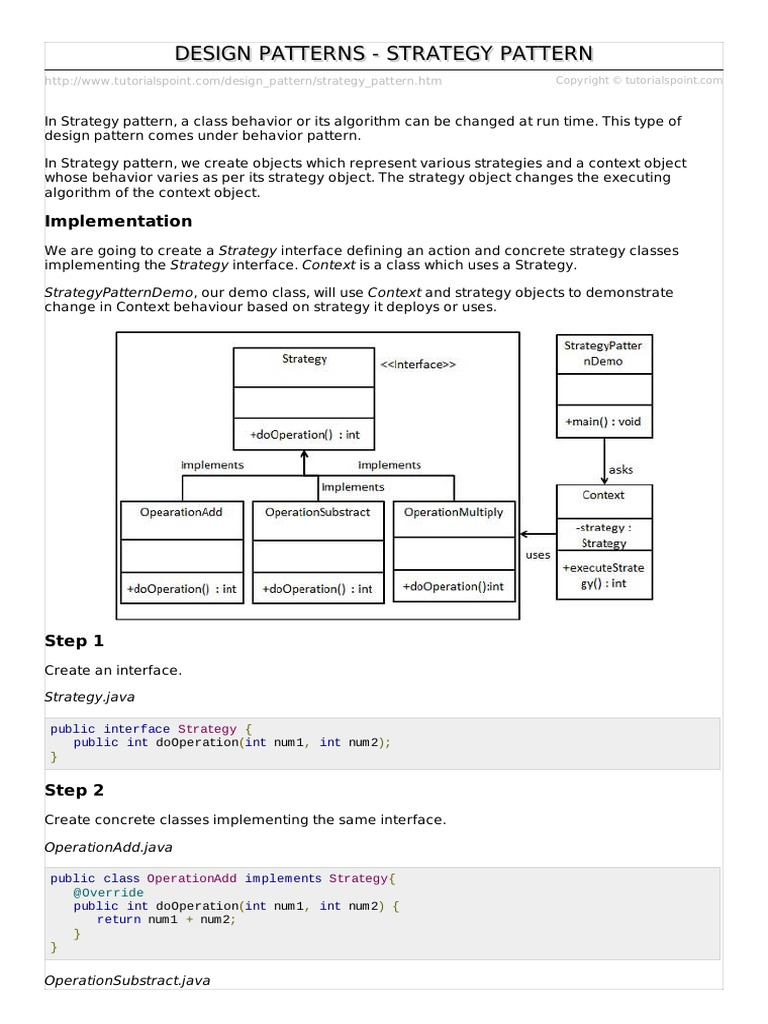 Design Patterns - Strategy Pattern | PDF | Class (Computer Programming ...