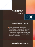 Business Idea: By: Joe Lovidice