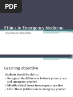 Ethics in Emergency Medicine: Department of Bioethics