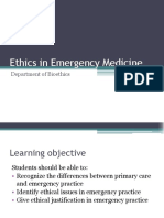 Ethics in Emergency Medicine: Department of Bioethics