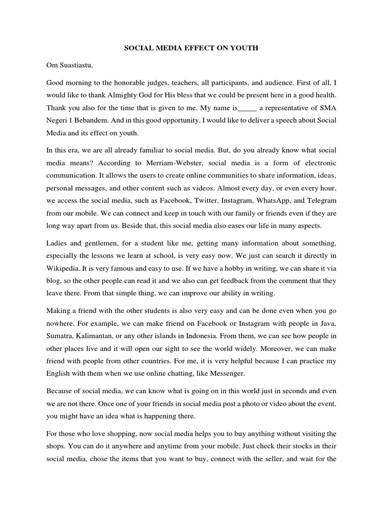 Impact of Social Media on Youth | PDF | Social Media | Popular Culture ...