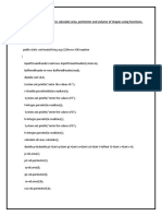 9.write A Program in JAVA To Calculate Area, Perimeter and Volume of Shapes Using Functions