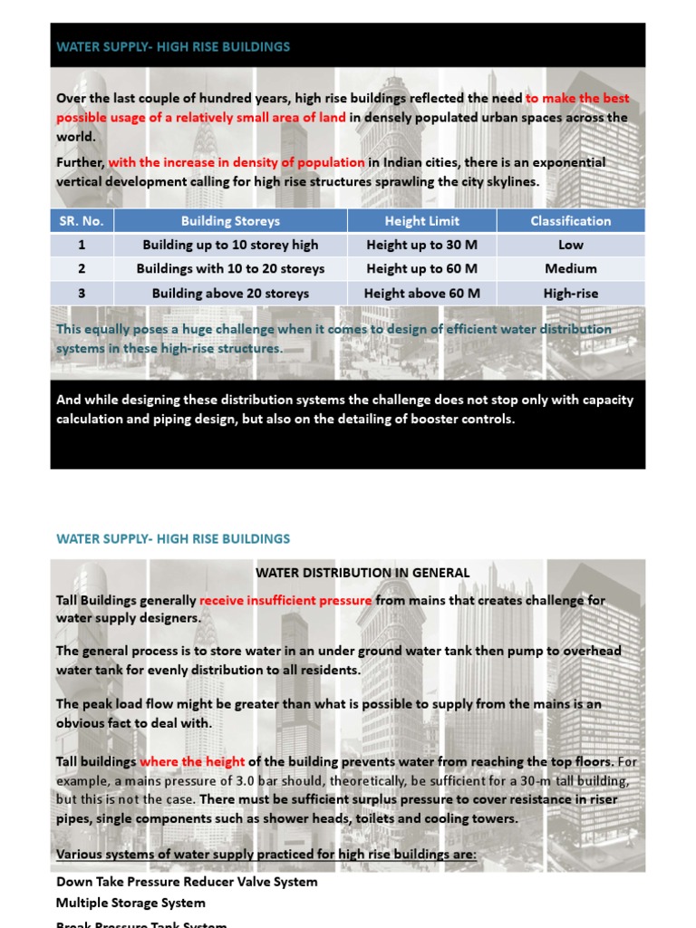 High Rise BLDG Water Supply | PDF | Pump | Valve