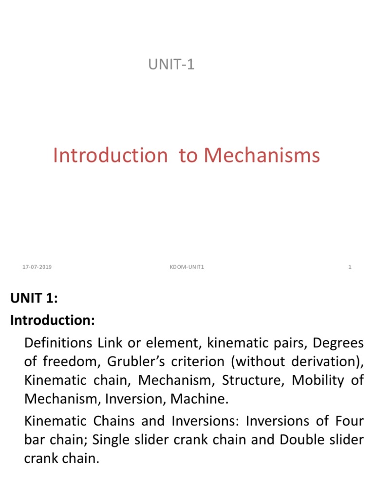 Introduction to Mechanisms and Structures | PDF | Kinematics | Machines