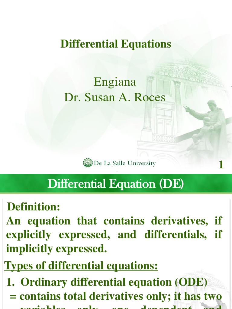 1.1 Introduction | PDF | Ordinary Differential Equation | Equations